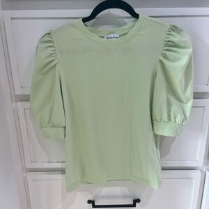 The Drop Women's Green Puff Sleeve Blouse